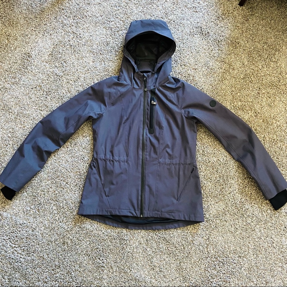 MICHAEL KORS women’s Gray Rain/Wind Resistant lightweight Anorak hooded jacket